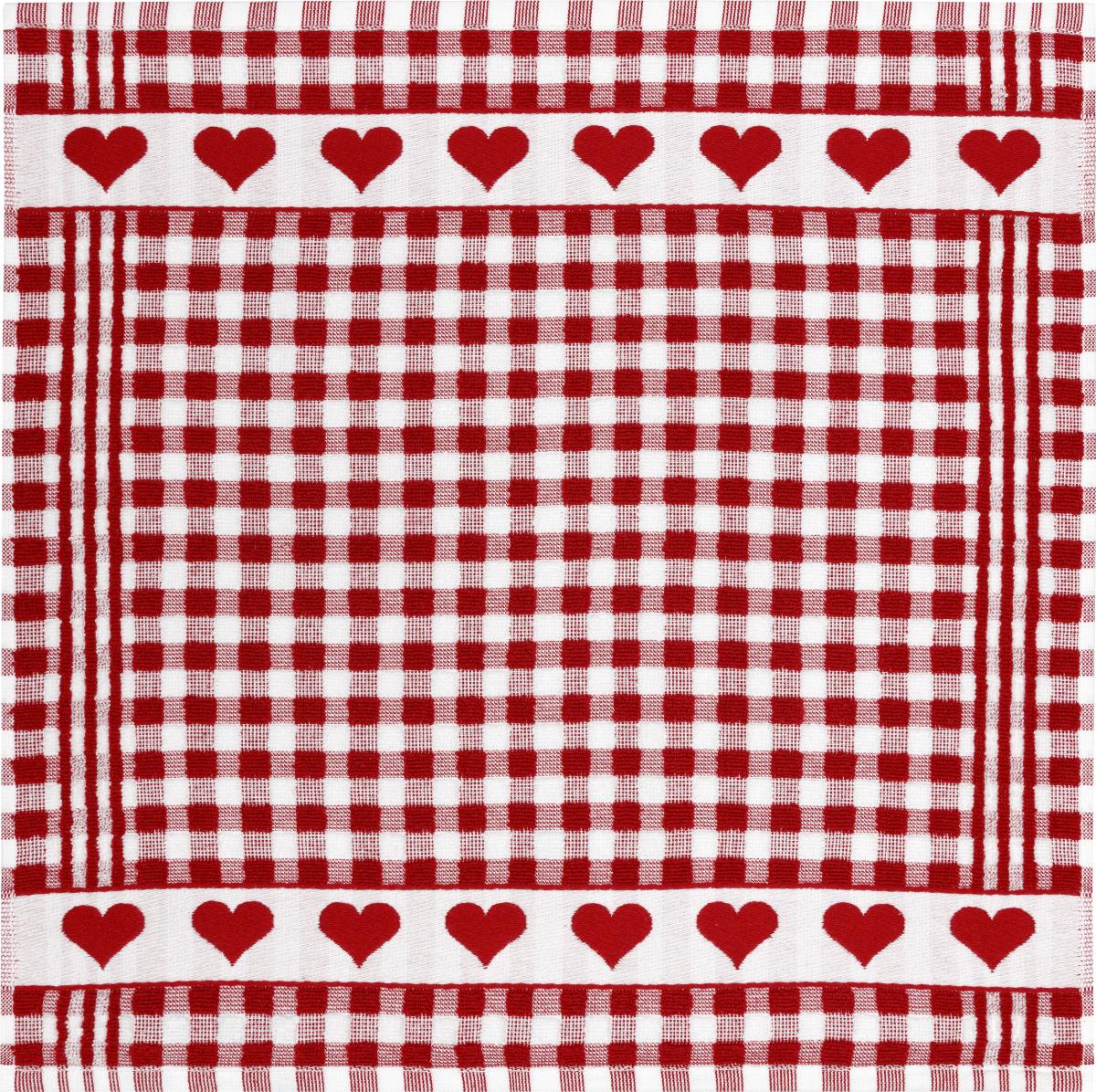 Kracht keukendoek hartjes rood
