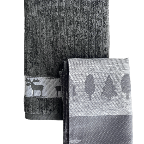Keukendoek en theedoek eland grijs